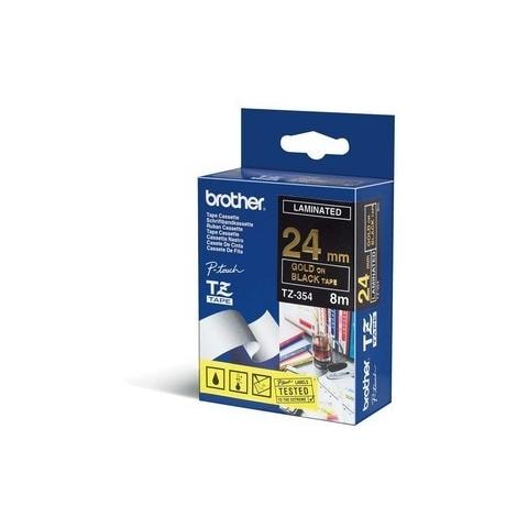 nastro laminato tze-354 24mmx8mt oro / nero - Foto 1