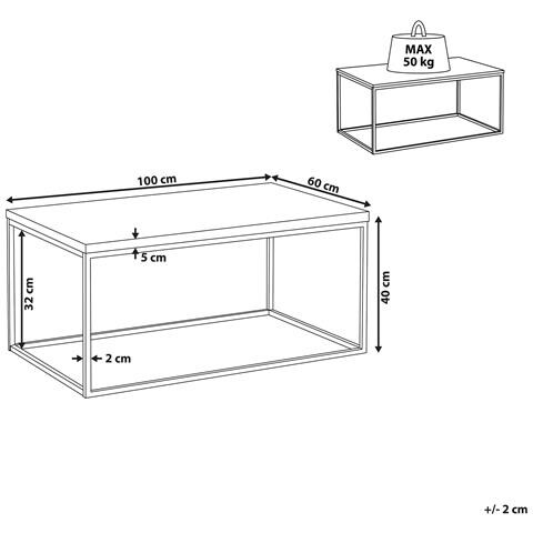Tavolino Da Caffè In Legno Scuro / nero Delano - Foto 16