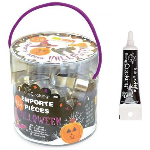 16 Tagliabiscotti In Acciaio - Halloween + Penna Alimentari Nero - Foto 3