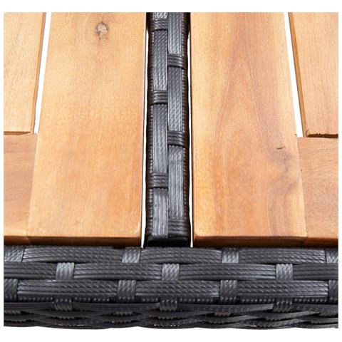 Set Da Bar Da Giardino 5 Pz In Polyrattan E Massello D'acacia - Foto 10