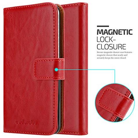 Custodia Compatibile Con Samsung Galaxy S10 Plus In Rosso Vinaccia - Coperchio Protettiva Con Chiusura Magnetica, Funzione Stand E Tasca Per Le Carte - Foto 2