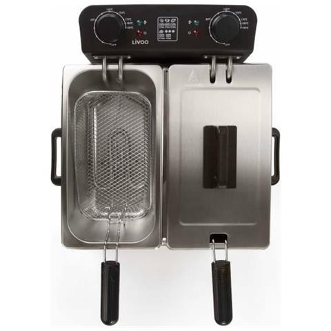 Doc217 Friggitrice Doppia 2 X 3 L In Acciaio 3300w - Nero + Grigio - Foto 2