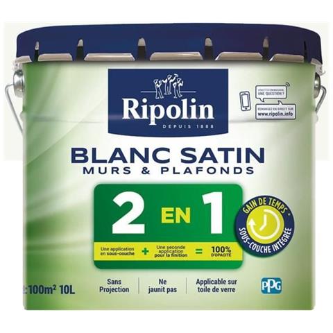 Pittura Bianca Per Pareti E Soffitti Con Sottofondo Integrato - Bianco Satinato - 10 L - Foto 1