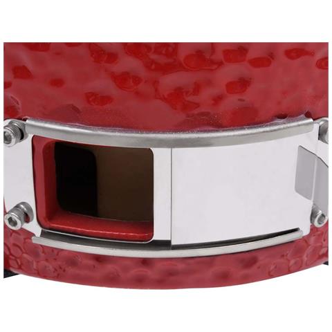 Barbecue Affumicatore 2 In 1 Kamado In Ceramica 56 Cm Rosso - Foto 10