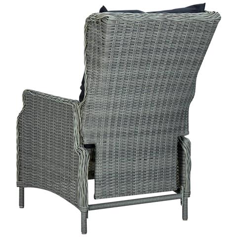 Set Pranzo da Giardino 7pz con Cuscini Polyrattan Grigio Chiaro - Foto 2