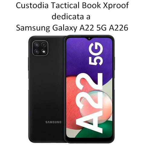 Custodia Originale Book Xproof Flip Case Per Samsung Galaxy A22 5g A226 Black Hawk - Foto 2