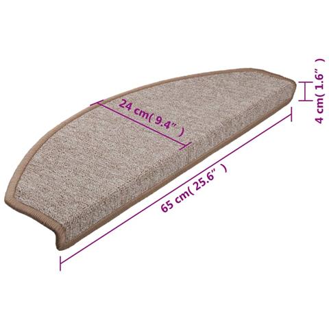 Tappetini per Scale 10 pz 65x24x4 cm Marrone Chiaro - Foto 2