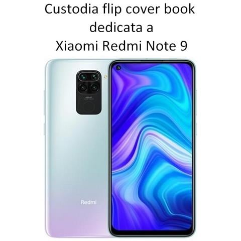Smart Book Custodia Poket Silicone Flip Cover Case Per Xiaomi Redmi Note 9 Black - Foto 2