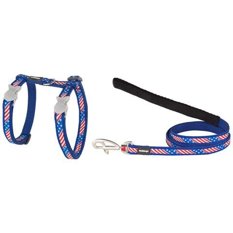 Imbracatura Per Cani Us Flag 21-35 Cm Azzurro - Foto 1