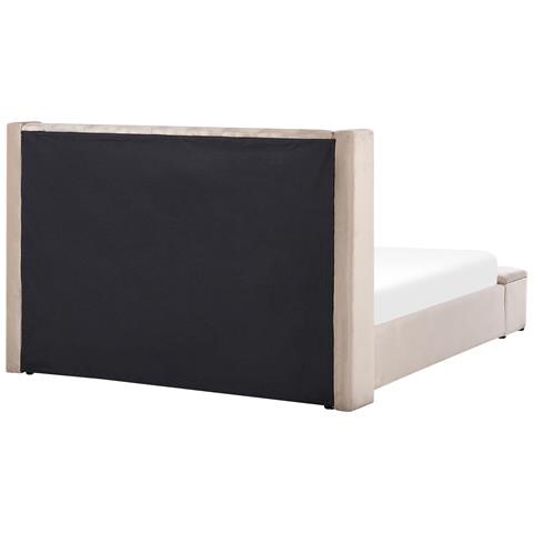 Letto Con Rete A Doghe Velluto Beige 180 X 200 Cm Noyers - Foto 7