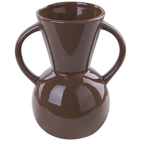 Vaso Da Fiori Orestiada Realizzato A Mano Ceramica Marrone - Foto 2