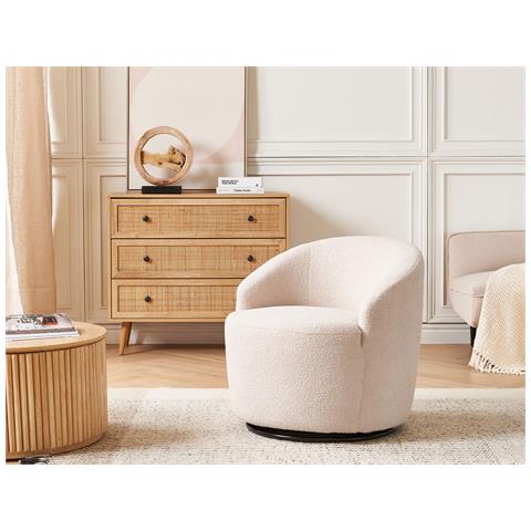 Poltrona Bouclé Beige Davik - Foto 1