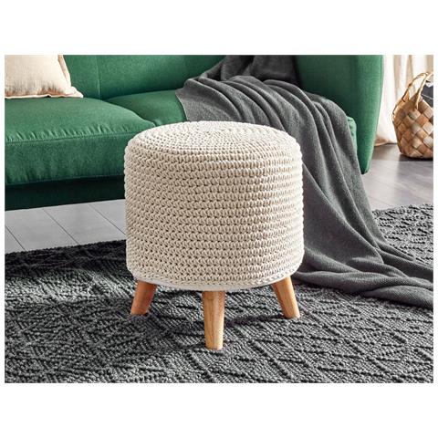 Sgabello Macramè Mardan Cotone Beige - Foto 1