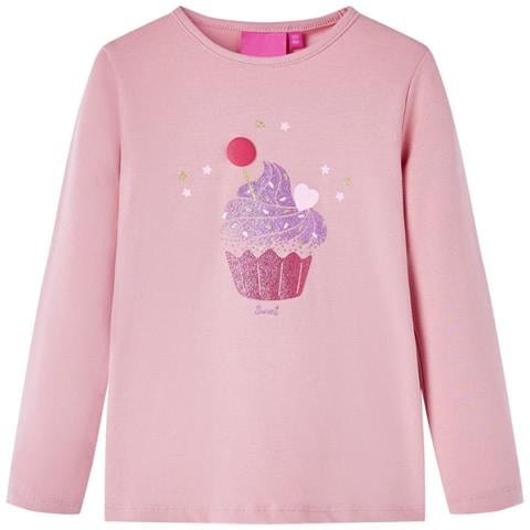 Maglietta Per Bambine A Maniche Lunghe Rosa Chiaro 140 - Foto 1