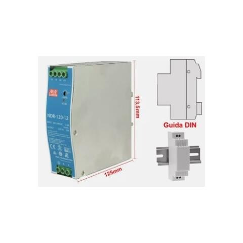 Alimentatore Switching 12Vdc NDR-120-12 2 Uscite per Guida DIN - Foto 2