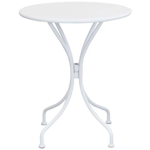 Tavolo Tondo Ø60 Da Esterno Giardino Per Bar E Pub Con Struttura In Acciaio Iron Round - Foto 1