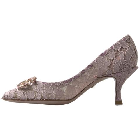 Scarpe Dã©colletã© In Cristallo Dg Pizzo Floreale Rosa - Eu35.5/us5 - Foto 2