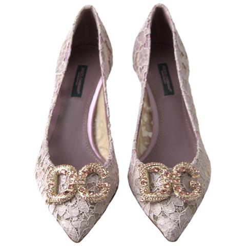 Scarpe Dã©colletã© In Cristallo Dg Pizzo Floreale Rosa - Eu35.5/us5 - Foto 5