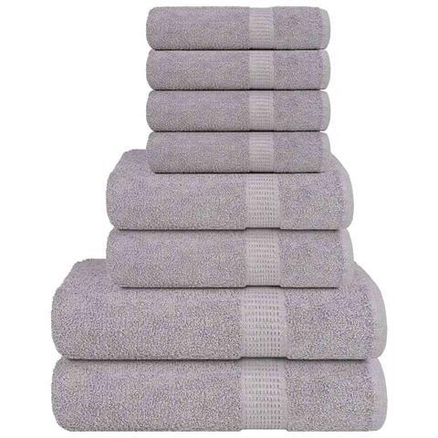 Set Asciugamani 8 Pz Grigio 360 Gsm 100% Cotone - Foto 1