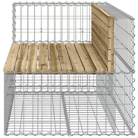 Panca da Giardino Design Gabbione 122x71x65,5cm Pino Impregnato - Foto 2