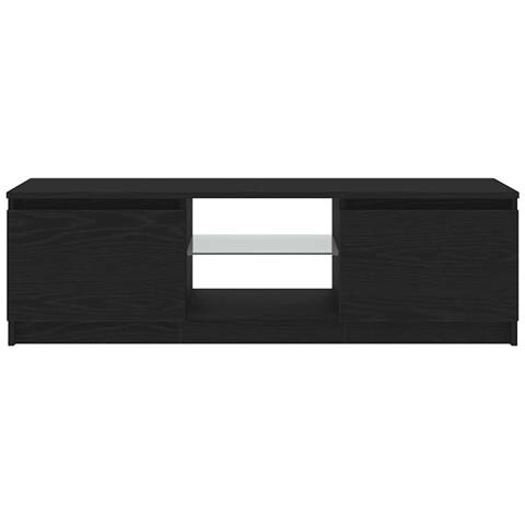 Mobile Porta TV con LED Rovere Nero 120x30x36 cm Multistrato - Foto 9