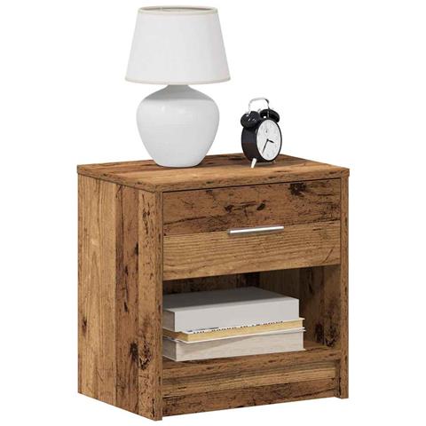 Comodini 2 Pz Con Cassetto Legno Antico 39x28x41 Cm - Foto 1