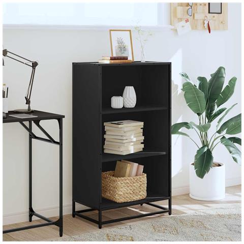 Libreria Nera 60x35x107,5 Cm In Legno Multistrato - Foto 3
