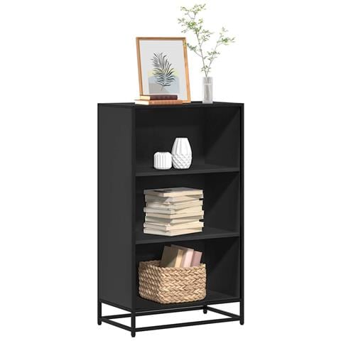 Libreria Nera 60x35x107,5 Cm In Legno Multistrato - Foto 1