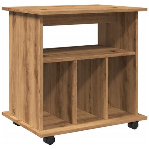 Armadietto Con Ruote Rovere Artigianale 60x45x60 Cm Truciolato - Foto 2