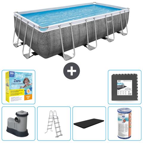 Piscina Fuori Terra - Rettangolo - 549x274x122 Cm - Grigio - Include Accessori Coordinati Cb35 - Foto 1