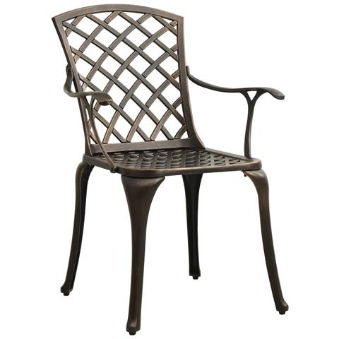 Sedie Da Giardino 2 Pz In Alluminio Pressofuso Bronzo - Foto 1