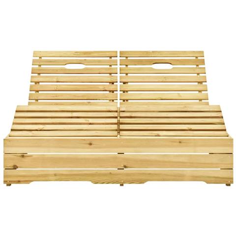 Lettino Prendisole Doppio In Legno Di Pino Impregnato - Foto 1