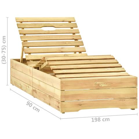 Lettino Da Giardino Con Tavolino Cuscino Legno Pino Impregnato - Foto 8