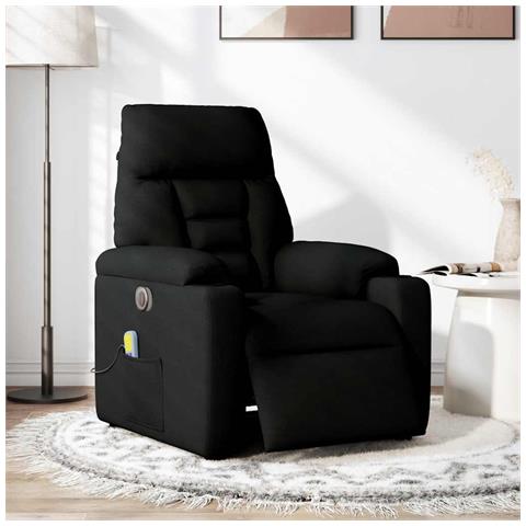 Poltrona Massaggiante Reclinabile Elettrica Nera in Tessuto - Foto 2