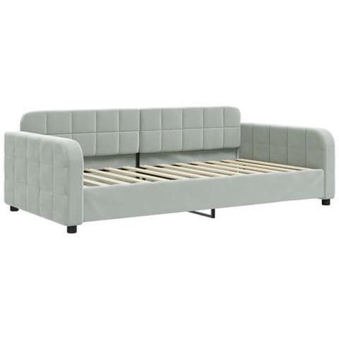 Letto da Giorno Grigio Chiaro 100x200 cm in Velluto - Foto 1