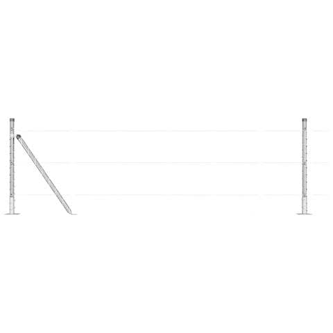 Pali di Recinzione con Piastra di Base 52 pz Ø32mm 70cm Acciaio Galvanizzato - Foto 1