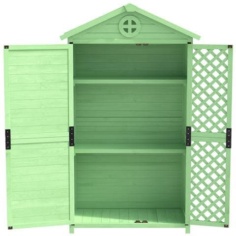 Capanno Di Stoccaggio Per Mobili Da Giardino In Legno, Casa Degli Attrezzi Per Patio, Senza Sbiadimento, Resistente Alle Intemperie, Senza Manutenzione, Ecologico, Verde - Foto 4