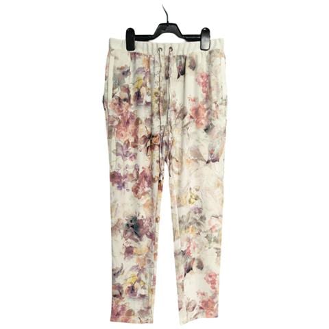 Vila Pantaloni Da Donna Comodi, Larghi Ed Eleganti Bianchi A Fiori Taglia M - Foto 1