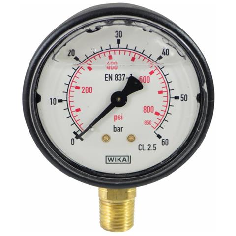 Manometro Alla Glicerina Ø 63 Mm Con Scala 0-60 E Attacco M1/4"" Confezione Da 2 Pezzi - Foto 1