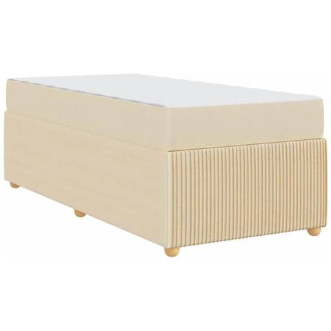 Struttura letto con materasso Crema 90 x 190 cm Tessuto - Foto 9