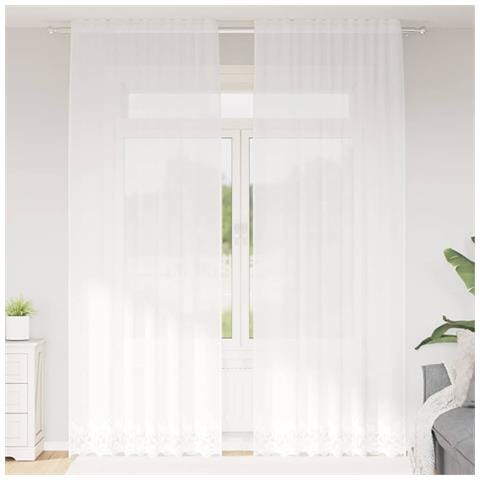 Tende con tende Bianco 500x100cm Poliestere - Foto 2
