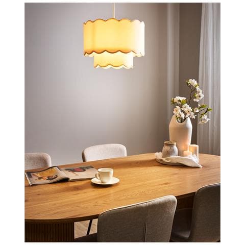 Lampadario Mecumbura Metallo Bianco/beige - Foto 1