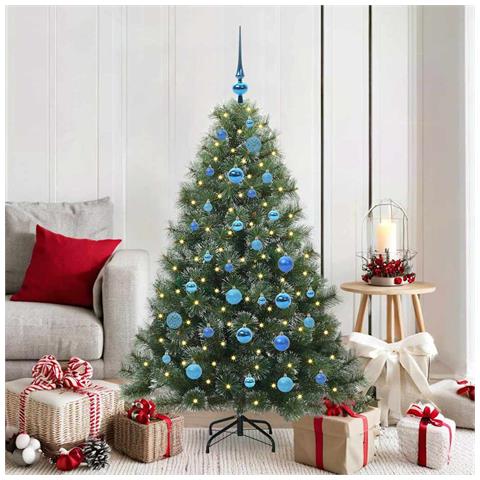 Albero di Natale artificiale con 150 LED Verde 150 cm PE e PVC - Foto 2