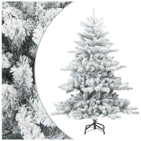 Albero di Natale Artificiale Snodato Foderato di Neve Bianco - Foto 1