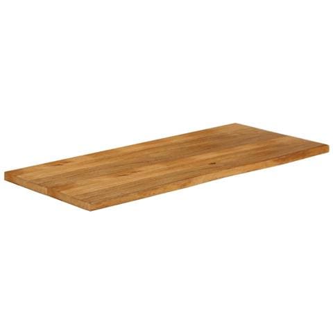 Piano Tavolo Bordi Vivi 140x60x3,8cm in Legno Massello di Mango - Foto 2
