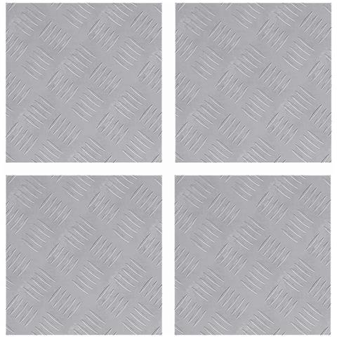 Dischi Quadrati 4 pcs Argento 30 x 30 cm Alluminio - Foto 1