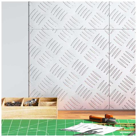 Dischi Quadrati 4 pcs Argento 30 x 30 cm Alluminio - Foto 2