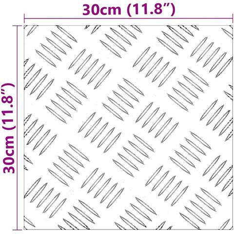 Dischi Quadrati 4 pcs Argento 30 x 30 cm Alluminio - Foto 8