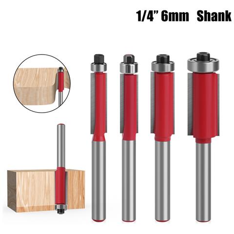 Set Di 4 Punte Per Fresatrice Per Legno Con Gambo Da 1/4 Di Pollice - Strumenti Per Rifilatura E Bordatura - Foto 2