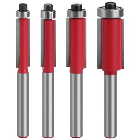 Set Di 4 Punte Per Fresatrice Per Legno Con Gambo Da 1/4 Di Pollice - Strumenti Per Rifilatura E Bordatura - Foto 1